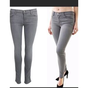 J Brand Gotham Grey Mid Rise Super Skinny Jeans Size 29‎